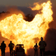 A massive fire in San Bruno, California, September 9, 2010, after a natural gas pipeline explosion that killed eight people. Photo: AP